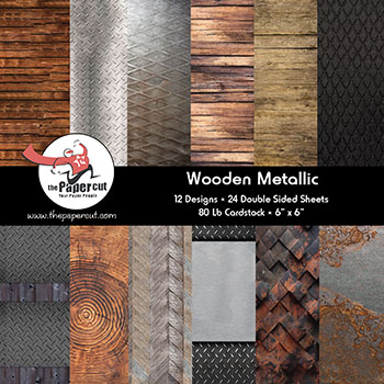 Wooden Metallic<br>6 x 6 Printed Paper Pack